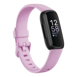 Fitbit Inspire 3 Health &-Fitness-Tracker with Stress Management | Workout Intensity | Sleep Tracking | 24/7 Heart Rate and more | Lilac Bliss/Black | One Size (S and L Bands Included)