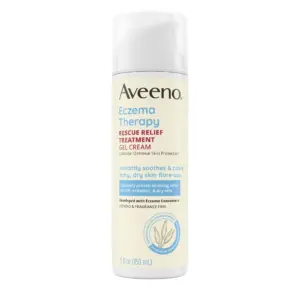 Aveeno Eczema Therapy Rescue Relief Treatment Body Gel Cream | Steriod Free Lotion | Fragrance Free | 5 Ounce