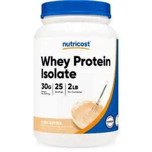 Nutricost Whey Protein Isolate Powder Cake Batter (2 LB) | Gluten Free and Non-GMO | 2 lbs