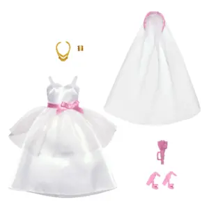 Barbie Fashions Doll Clothing Bridal Pack with Wedding Dress | Veil & Accessories