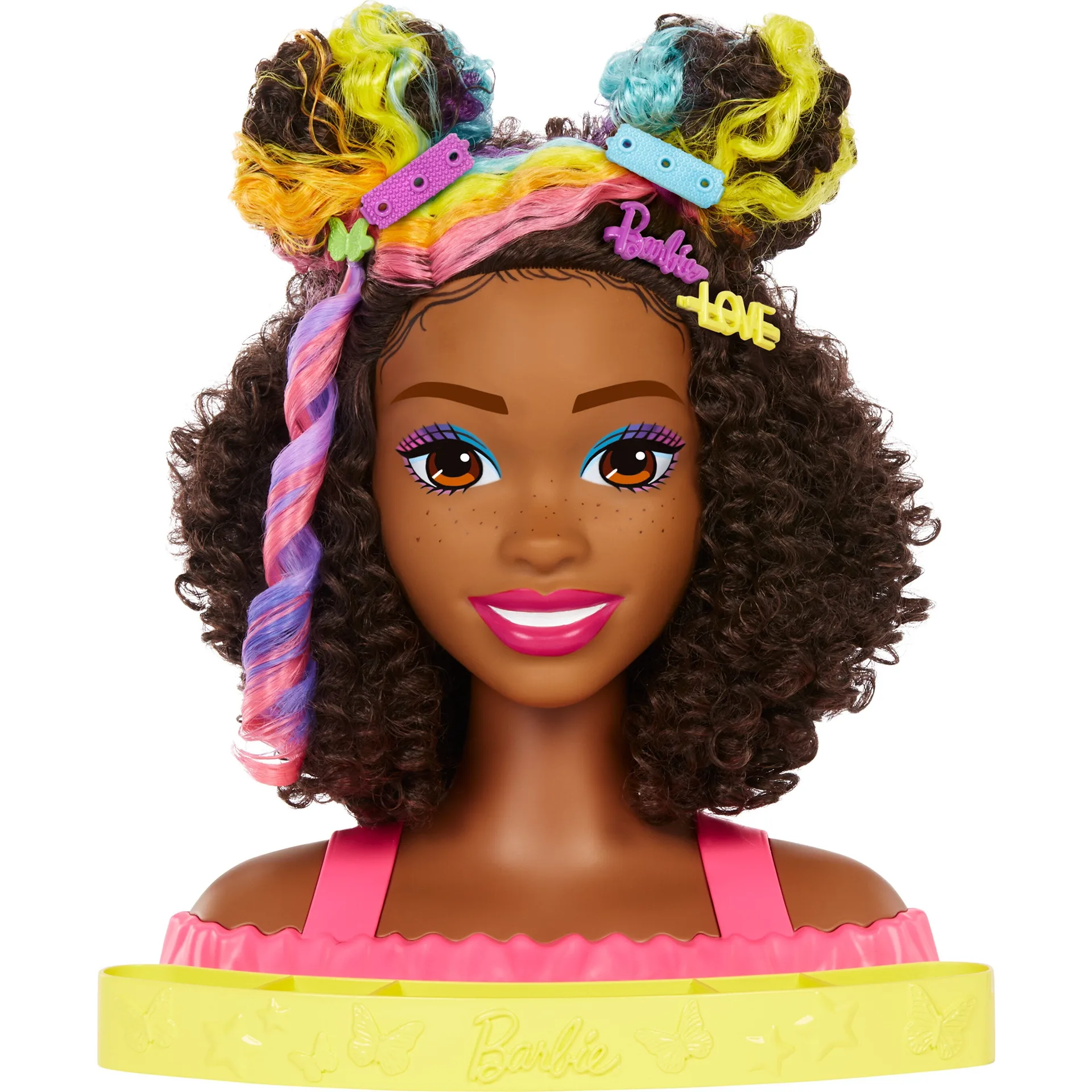 Barbie Deluxe Styling Head with Color Reveal Accessories & Curly Brown Rainbow Hair