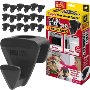 RUBY Space Triangles AS-SEEN-ON-TV | Creates Up to 3X More Closet Space | 1