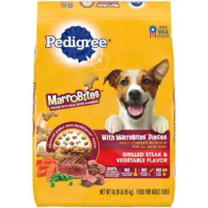 Pedigree Marrobones Grilled Steak & Vegetable Dry Dog Food | 14 Lb Bag | 14 lbs