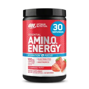 Optimum Nutrition Essential Amino Energy Hydration Plus Focus Powder | Strawberry Burst | 9.5 Ounce | 30 Servings (Pack of 1)