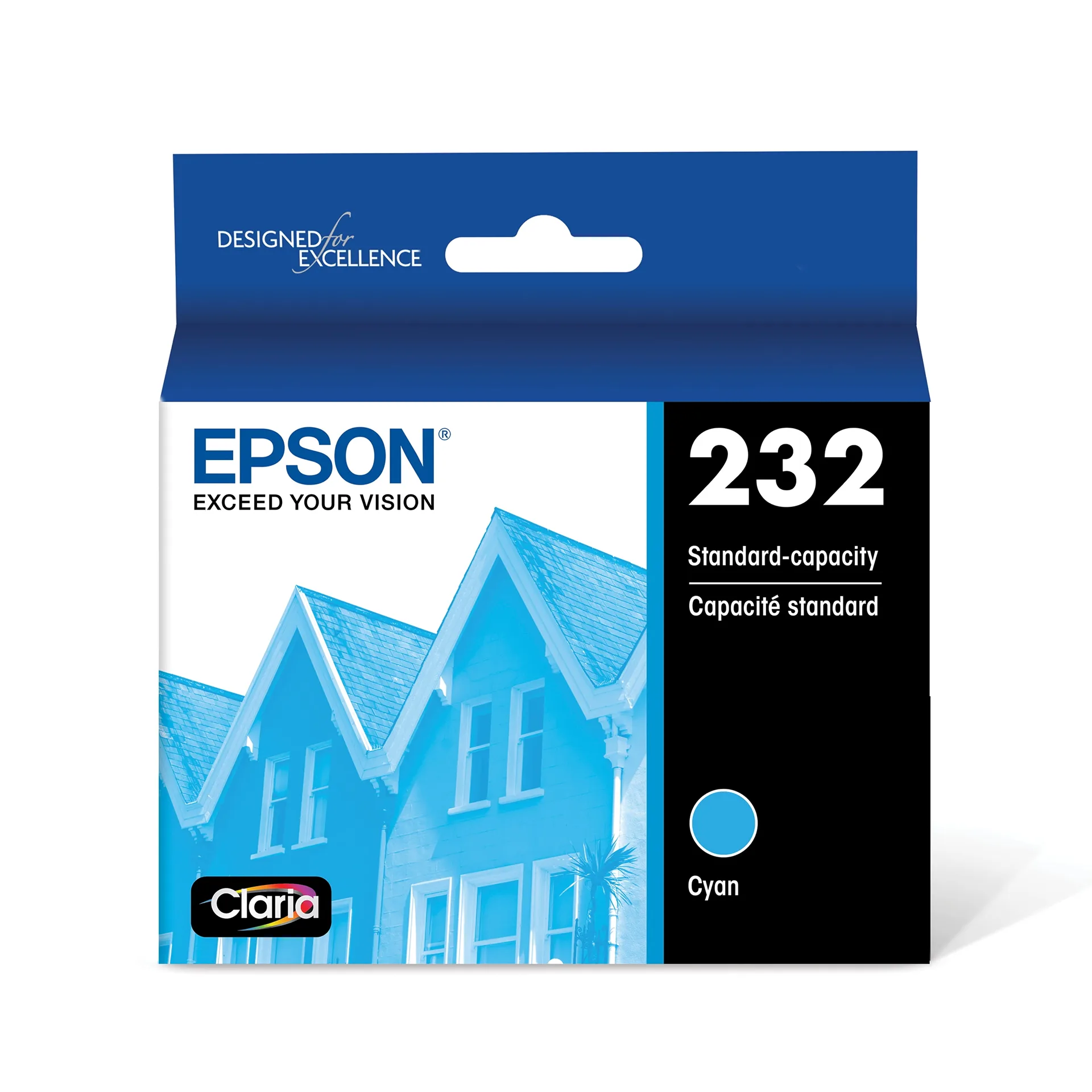 EPSON 232 Claria Ink Standard Capacity Cyan Cartridge (T232220-S) Works with WorkForce WF-2930 | WF-2950 | Expression XP-4200 | XP-4205