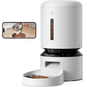 Petlibro Automatic Cat Feeder with Camera | 1080P HD Video with Night Vision | 5G WiFi Pet Feeder with 2-Way Audio | Low Food and Blockage Sensor | Motion and Sound Alerts for Cat and Dog Single Tray