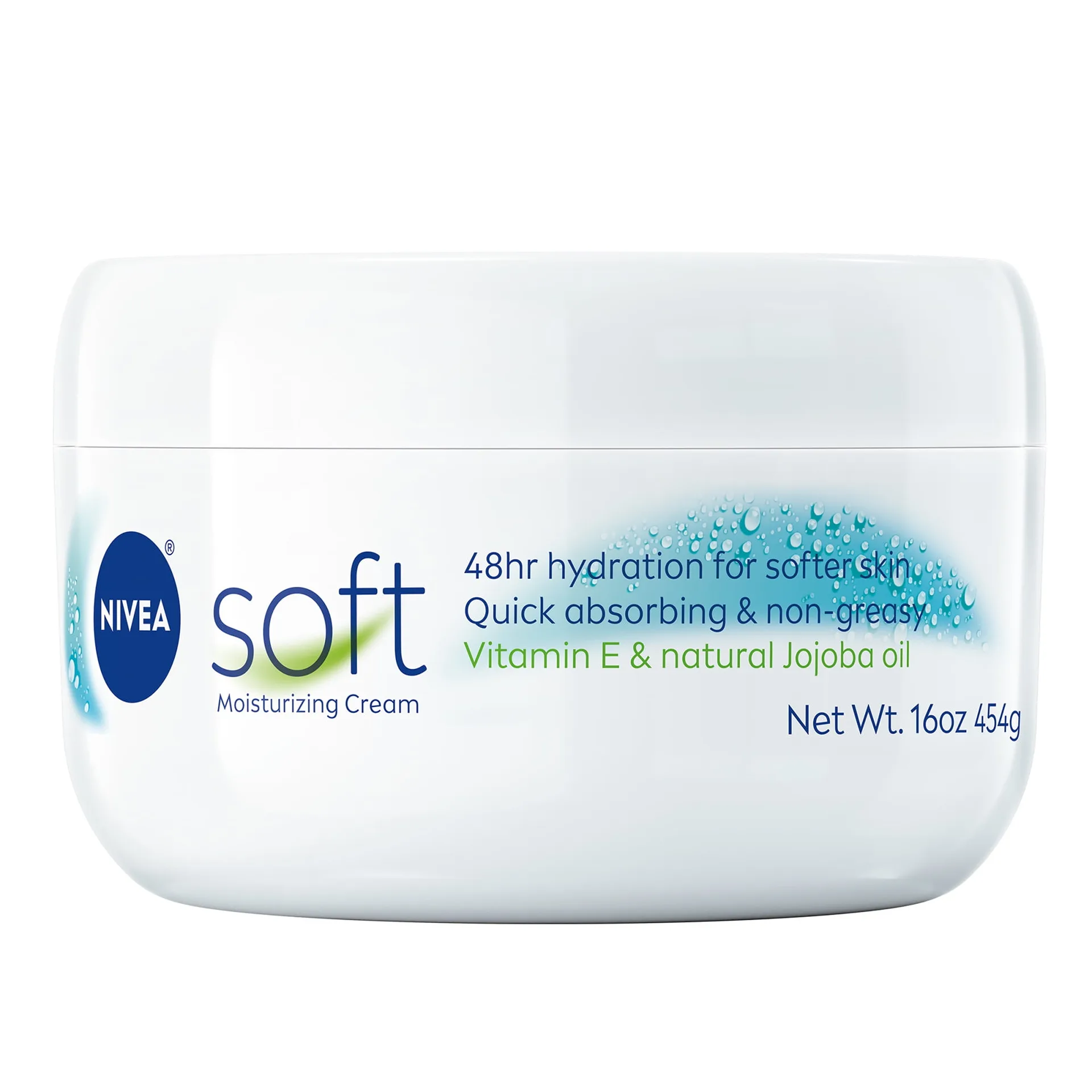 NIVEA Soft Refreshingly Soft Moisturizing Cream for Face | Body & Hands | Jojoba Oil | 16 Ounce