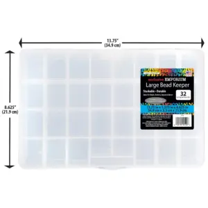 The Beadery | 32 Comp Large Bead Keeper Box | Clear Plastic | 2176 | Single