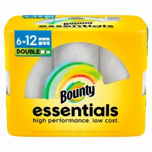 Bounty Essentials Select-A-Size Paper Towels | 6 Double Rolls | White | 108 Sheets Per Roll