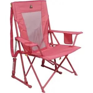 Outdoor Comfort Pro Rocker Camping Chair | Portable Folding Rocking Chair with Durable Armrests and Drink Holder Sweet Tea