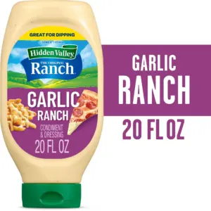 Hidden Valley Garlic Ranch Condiment & Dressing | 20 Fluid Ounce Bottle | Single