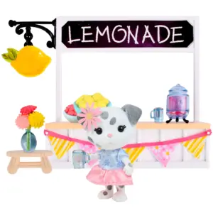Honey Bee Acres Sweet and Sour Lemonade Stand Playset with Dog Figure | 9 Piece | Ages 3+