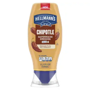 Hellmann's Mild Chipotle Mayonnaise Dressing | 11.5 fl Ounce Squeeze Bottle