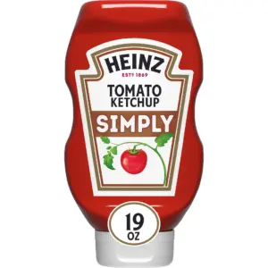 Heinz Simply Tomato Ketchup with No Artificial Sweeteners | 19 Ounce Bottle Casein-Free | Single