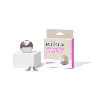 Willow Soothing Silver Nursing Cups | 2 Pack | Breastfeeding Nipple Covers for Protection and Pain Relief