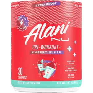 Alani Nu Pre-workout+ Powder | Cherry Slush | 30 Servings | 300mg Caffeine