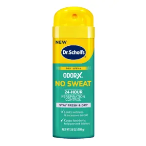 Dr. Scholls Odor-X No Sweat Dry Foot Spray | Unscented | 24-Hour Perspiration Control | 3.8oz