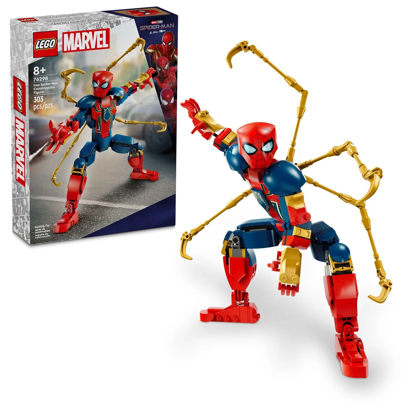LEGO Marvel Iron Spider-Man Construction Figure | Super Hero Marvel Toy for Kids | Posable Spider-Man Action Figure with Armor | Buildable Toy Model | Gift for Boys & Girls Ages 8 & Up | 76298