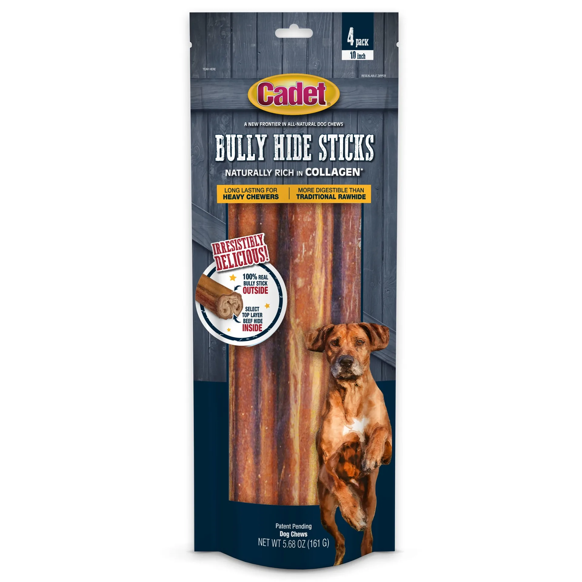 Cadet Bully Hide Sticks All-Natural Dog Chews Large Bully Stick Large (4 Count) | (4 Count) | 1 | Large (4 Count)