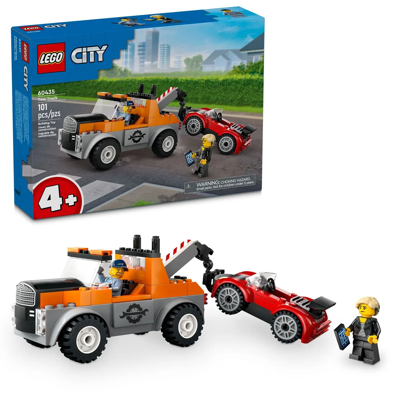 LEGO City Tow Truck and Sports Car Repair Building Toy | Pretend Play Toys for Preschool Kids | Boys and Girls | Ages 4+ | Gift for Birthdays | 60435