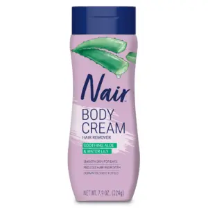 Nair Body Cream Hair Remover | Soothing Aloe and Water Lily | Body Hair Removal Cream for Women | 7.9 Ounce