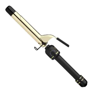 HOT TOOLS 24K Gold BDF32 Professional 1 Extended Barrel Curling Iron with Clamp for Bouncy Curls | 24K Gold Technology for Long-Lasting Results and Longer Barrel for Easy Styling