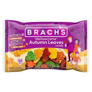 Brach's Autumn Leaves Mellowcreme Candy | Assorted Fall Flavors | Halloween Candy | 8 Ounces | Laydown Bag | Single