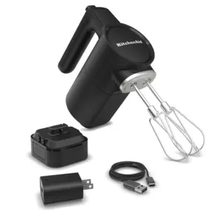 KitchenAid GO Cordless Hand Mixer | Black Matte (Premium Edition)