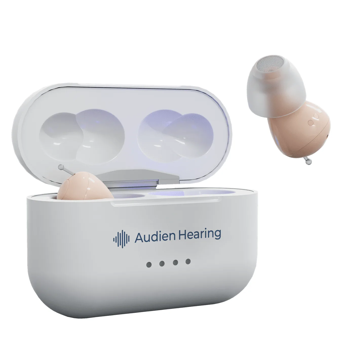 Audien Hearing Atom Pro 2 OTC Rechargeable Hearing Aids | Noise Cancelling | Universal Fit | 1 Pair | 2 hearing aids