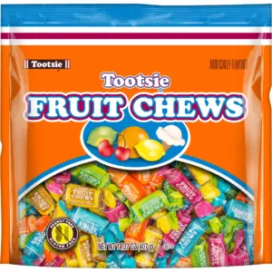 Tootsie Roll Fruit Chews | Assorted Fruit Flavors | 14.37 Ounce. Gluten Free | Peanut Free. Contains Milk & Soy