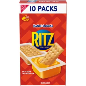 Handi-Snacks RITZ Crackers 'N Cheesy Dip Snack Packs | 10 Snack Packs | Crackers N Cheez