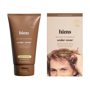 Hims Under Cover Hair Color and Conditioner for Men Semi Permanent Blends Grays | Light Brown | 5 fl Ounce