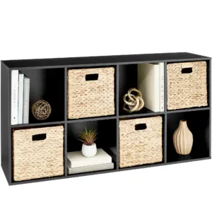Best Choice Products 8-Cube Bookshelf | 11in Display Storage System | Organizer w/ Removable Back Panels | Black