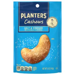 PLANTERS Cashews Salt & Vinegar | Party Snacks | 5 Ounce Resealable Bag