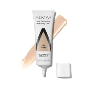 Almay Skin Perfecting Hydrating Tint | Lightweight Liquid Foundation | 100 Ivory | 0.94 fl Ounce