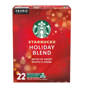 Starbucks Holiday Blend | Medium Roast Coffee | Keurig K-Cup Coffee Pods | 22 Count