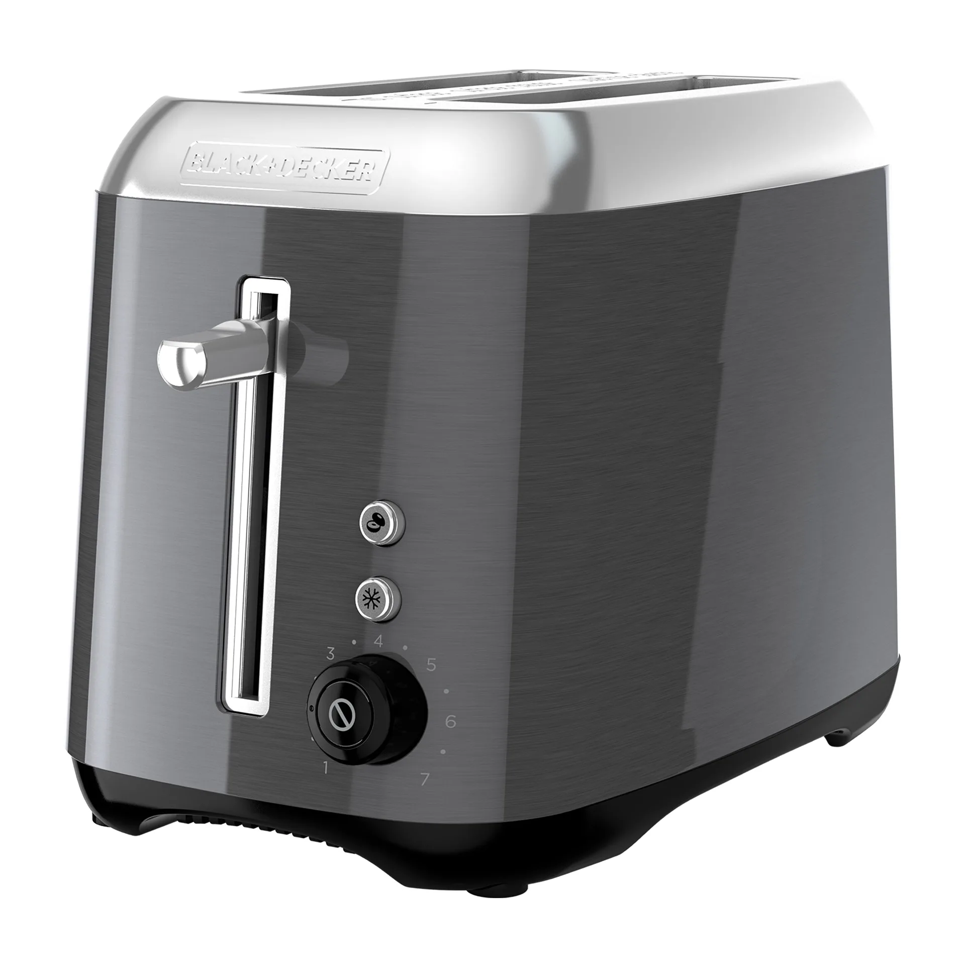 Black and Decker 2 Slice Black Stainless Steel Toaster