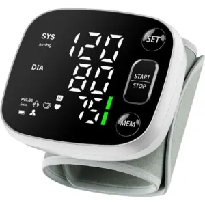 Blood Pressure Monitors for Home Use Rechargeable Blood Pressure Cuff Wrist Digital BP Machine with LED Backlit Display | Voice Broadcast | 240 Memory Storage for 2 Users with Carrying Case