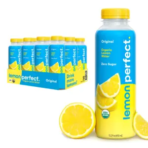 Lemon Perfect Original | Flavored Lemon Water | Organic | Zero Sugar | Healthy Hydration Drinks | 15.2 fl Ounce Bottles (12-Pack)