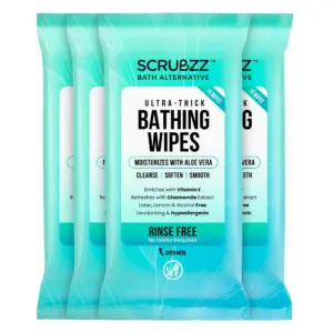Extra Large Adult Bathing Wipes | Disposable Body Cleansing Wipes for Men | Women and Elderly | Great for Gym | Camping | Post Surgery | No Rinse Shower Bath Wipes | 40 Count