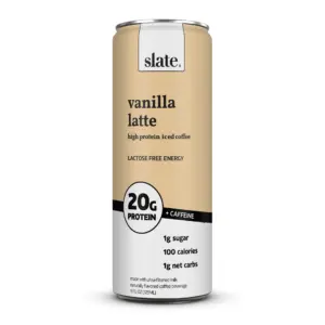 Slate Milk Vanilla Latte | High Protein Iced Coffee | 20g Protein | 11 Ounce Can | Single