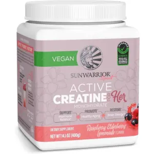 Sunwarrior Vegan Creatine Monohydrate Powder | Preworkout Recover Supplement | Raspberry | 12.34 Ounce