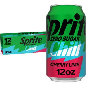 Sprite Chill Zero Sugar Cherry Lime Natural Flavor Soda Soft Drink Cans | 12 fl Ounce | 12 Pack