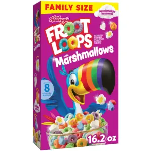 Kellogg's Froot Loops Breakfast Cereal | Kids Cereal | Family Breakfast | Family Size | Original with Marshmallows | 16.2oz Box (1 Box) | 16.2 Ounce | Single | oiginal