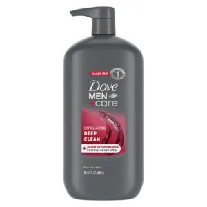 Dove Men+Care Exfoliating Deep Clean Face and Body Wash for Men Citrus + Cedarwood | 30 Ounce
