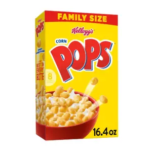 Kellogg's Corn Pops Breakfast Cereal | Kids Cereal | Family Breakfast | Family Size | Original | 16.4oz Box (1 Box)
