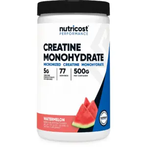 Nutricost Creatine Monohydrate Powder (Watermelon | 500 Gram) | Micronized Creatine Supplement | Vegan | Non-GMO | Gluten