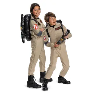Disguise Kids' Ghostbusters: Frozen Empire Flight Suit Costume | Size 7-8 | Beige