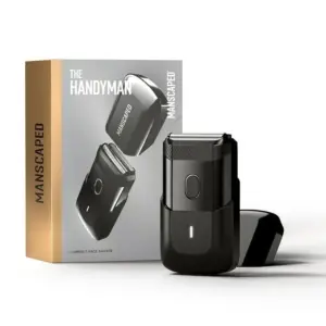 MANSCAPED The Handyman Compact Foil Face Shaver – Men’s Travel Electric Facial Hair Groomer | USB-C Rechargeable | Black