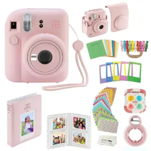 Fujifilm Instax Mini 12 Instant Camera with Case | Decoration Stickers | Frames | Photo Album & More Accessory kit (Blossom Pink)